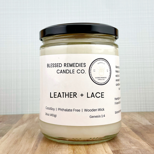 Leather + Lace Coconut Soy Wax Scented Candle