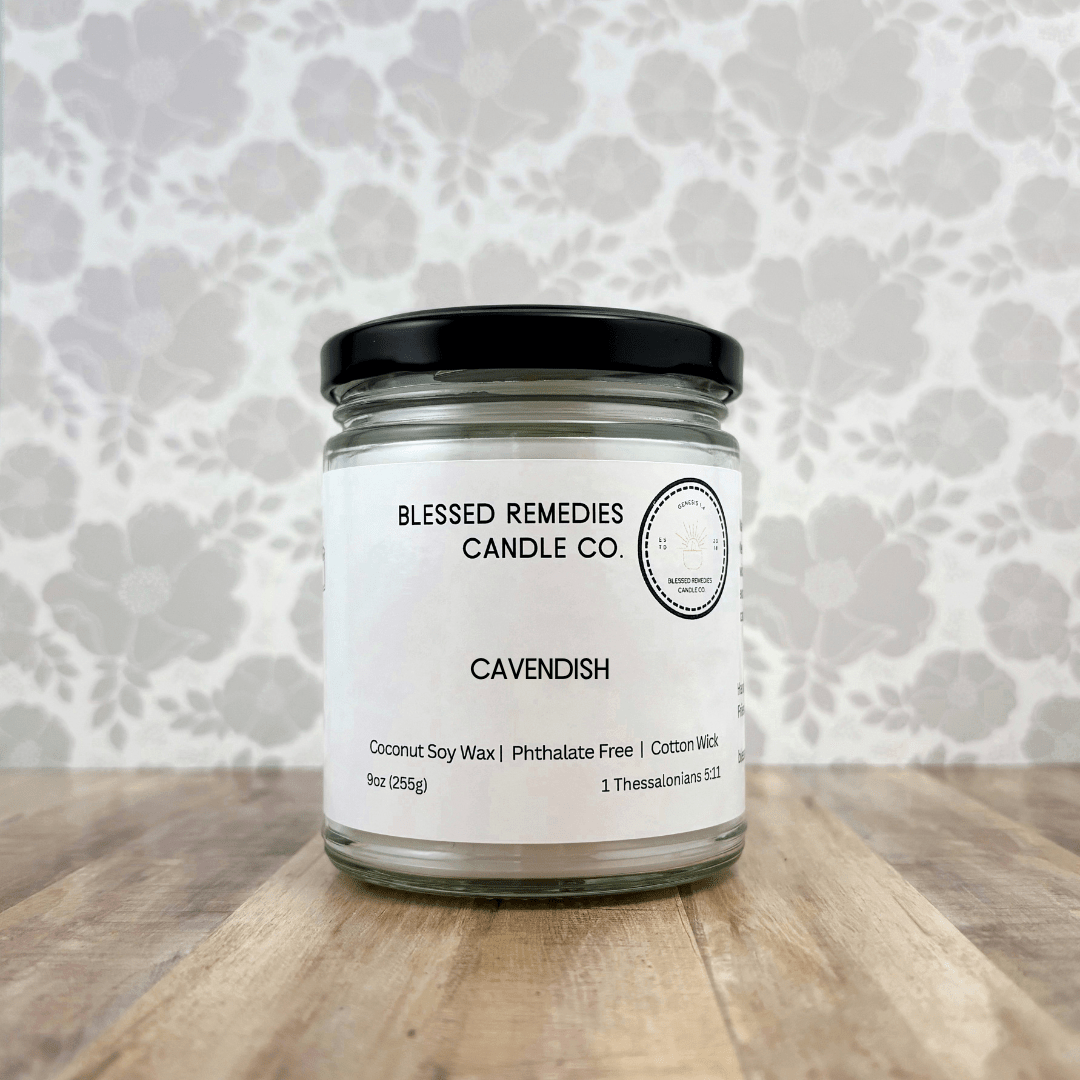 Cavendish 9oz Coconut Soy Candle with Cotton Wick - Blessed Remedies Candle Co.
