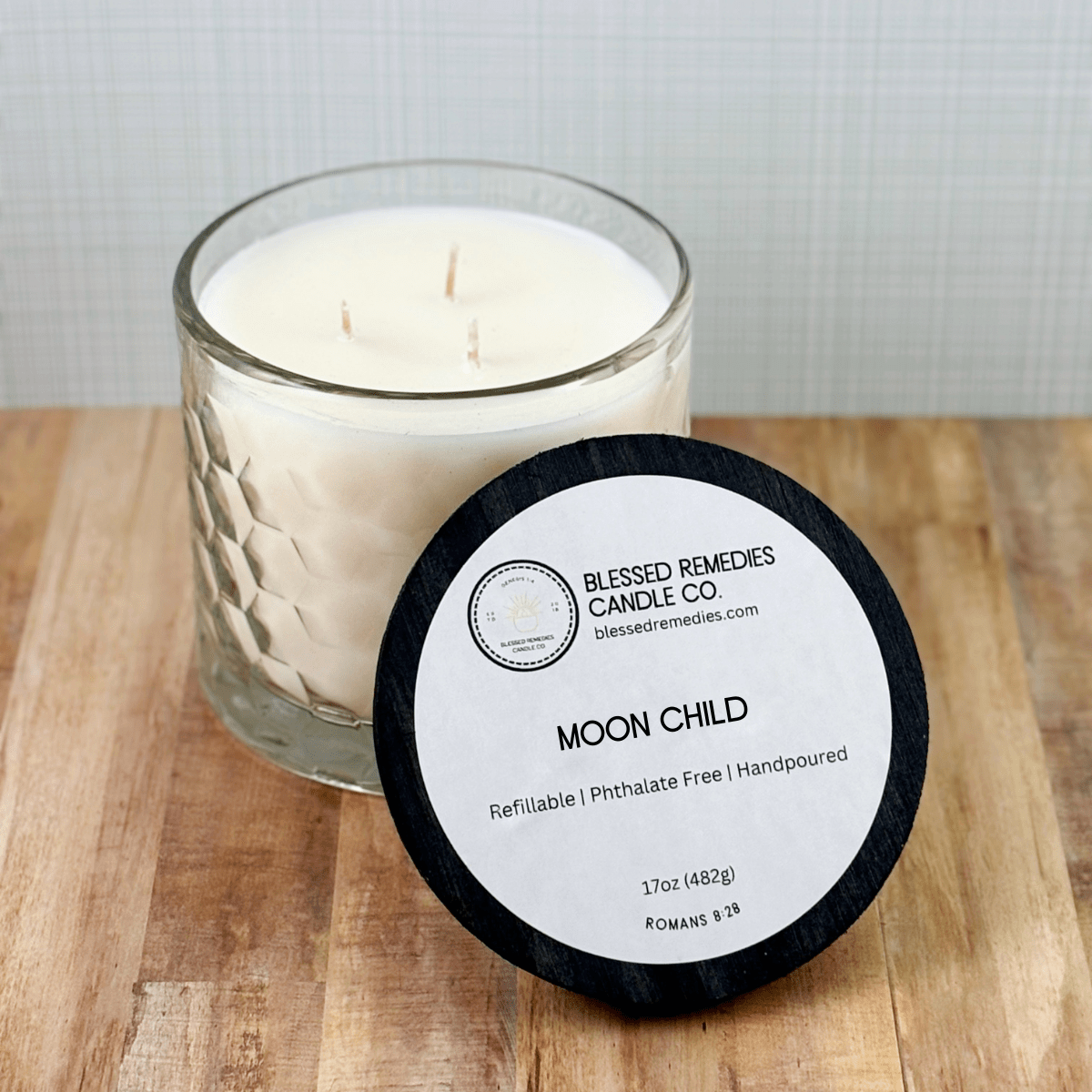 LUX 3-Wick Refillable Candle – 17 oz - Blessed Remedies Candle Co.