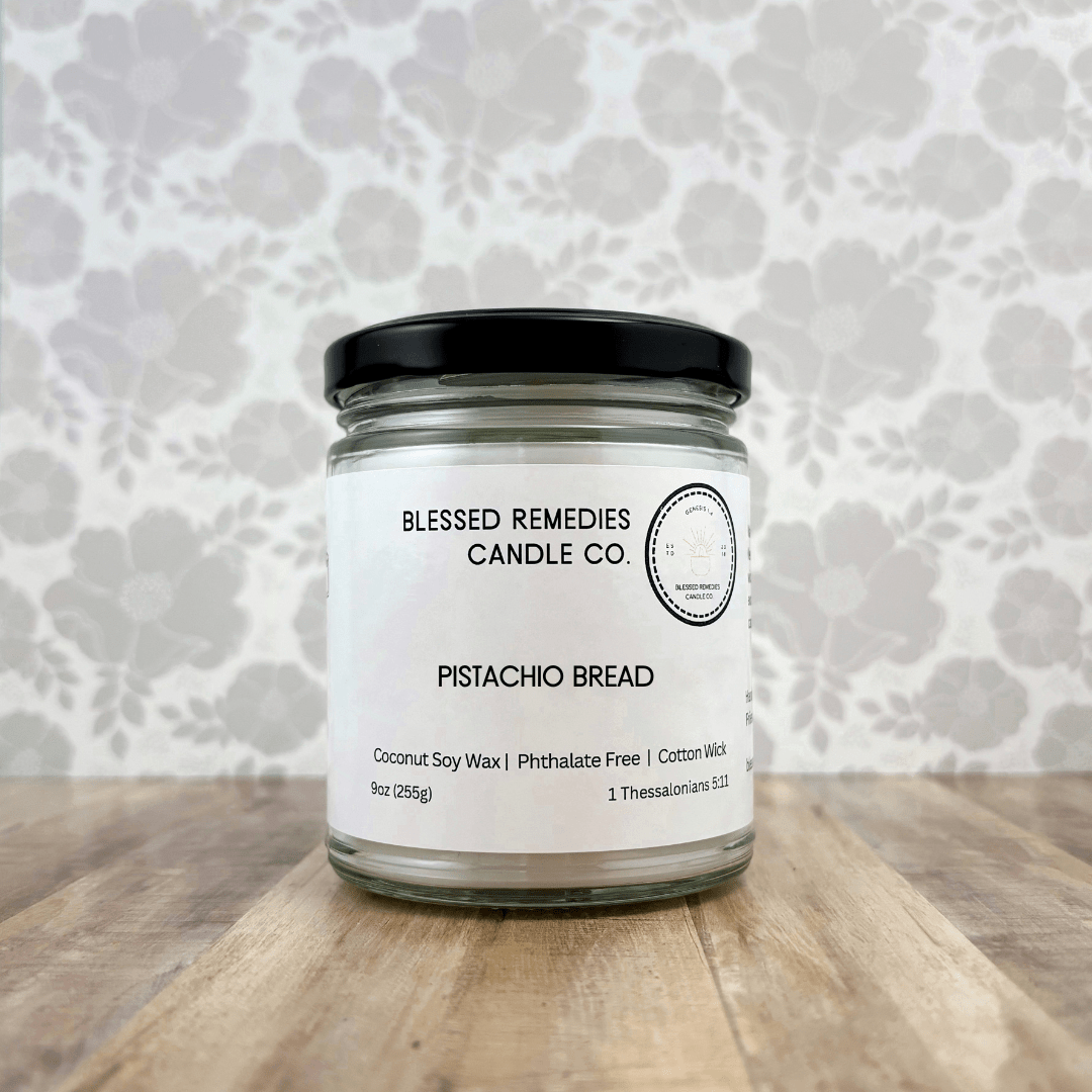 Pistachio Bread 9oz Coconut Soy Candle with Cotton Wick - Blessed Remedies Candle Co.