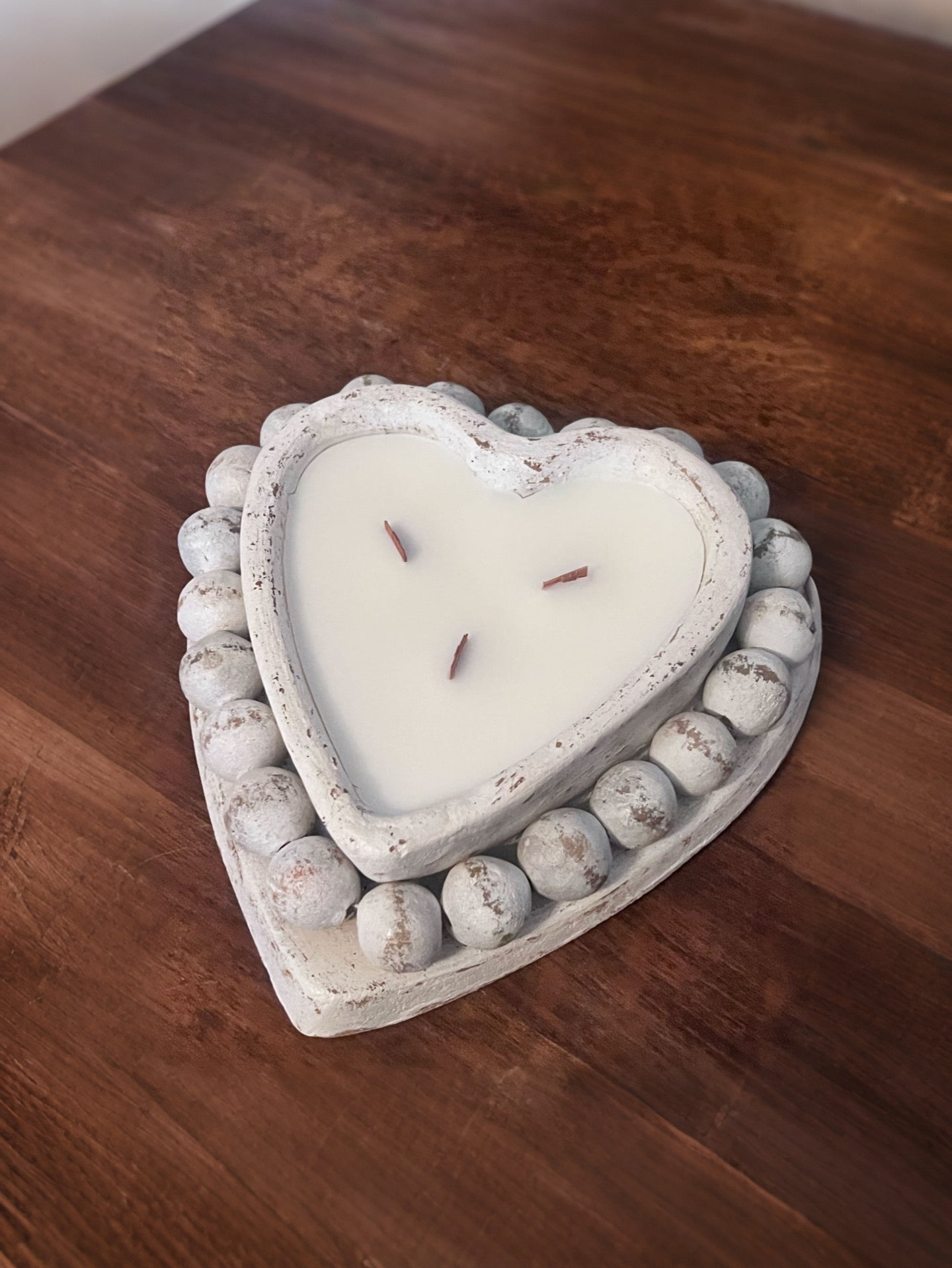 Handmade Heart-Shaped Clay Beaded Bowl | Limited Batch