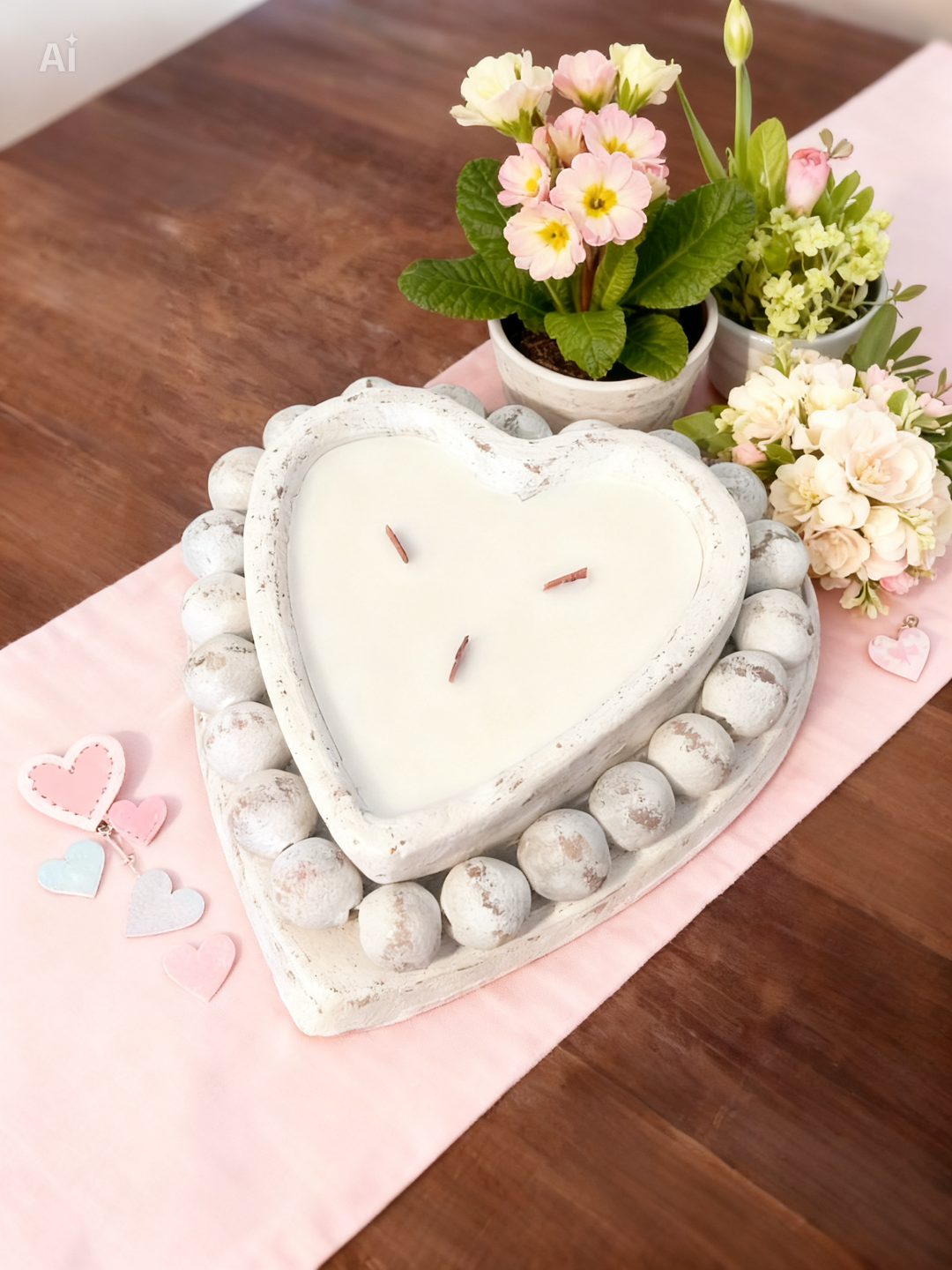 Handmade Heart-Shaped Clay Beaded Bowl | Limited Batch