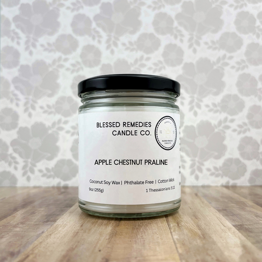 Apple Chestnut Praline 9oz Coconut Soy Candle with Cotton Wick