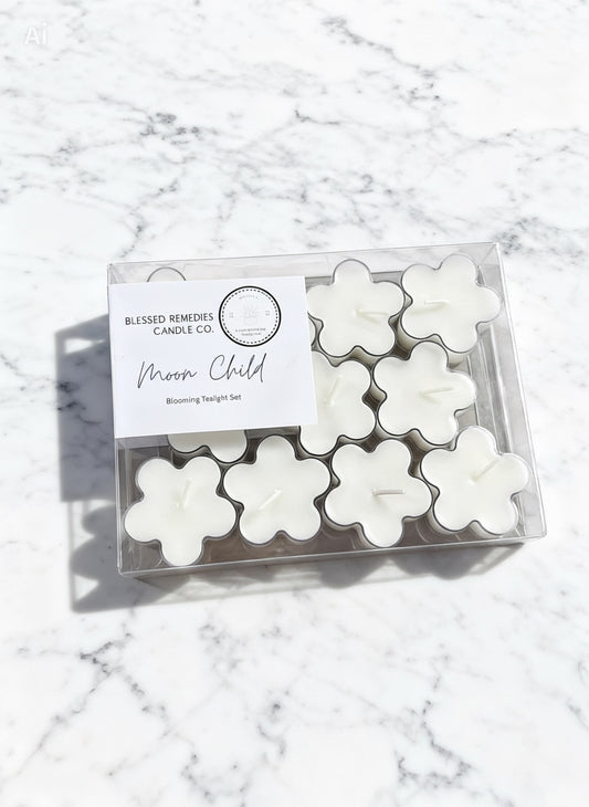 Blooming Tealight Set  | 11 Hand Poured Flower Shaped Tealight Candles