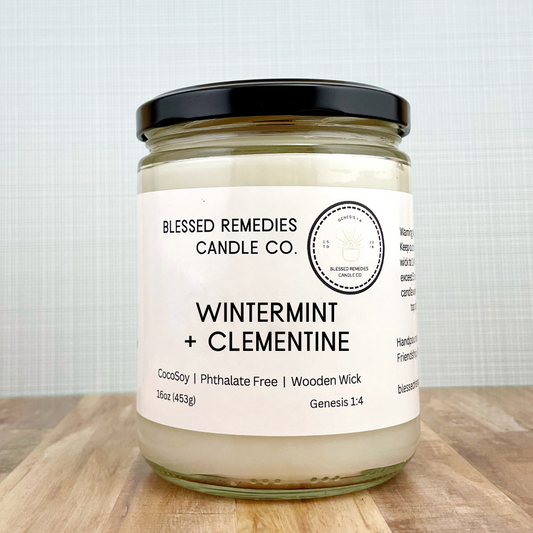 Wintermint + Clementine Coconut Soy Wax Scented Candle