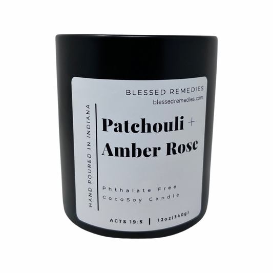 Patchouli + Amber Rose LUX Ceramic Scented Candle