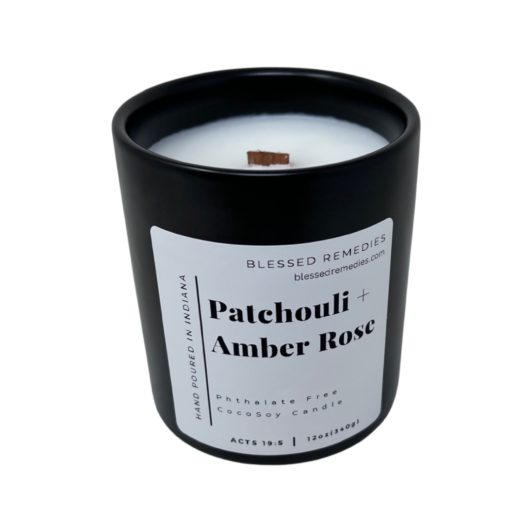 Patchouli + Amber Rose LUX Ceramic Scented Candle