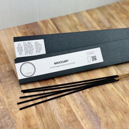 Mahogany Hand-Dipped Charcoal Incense Sticks